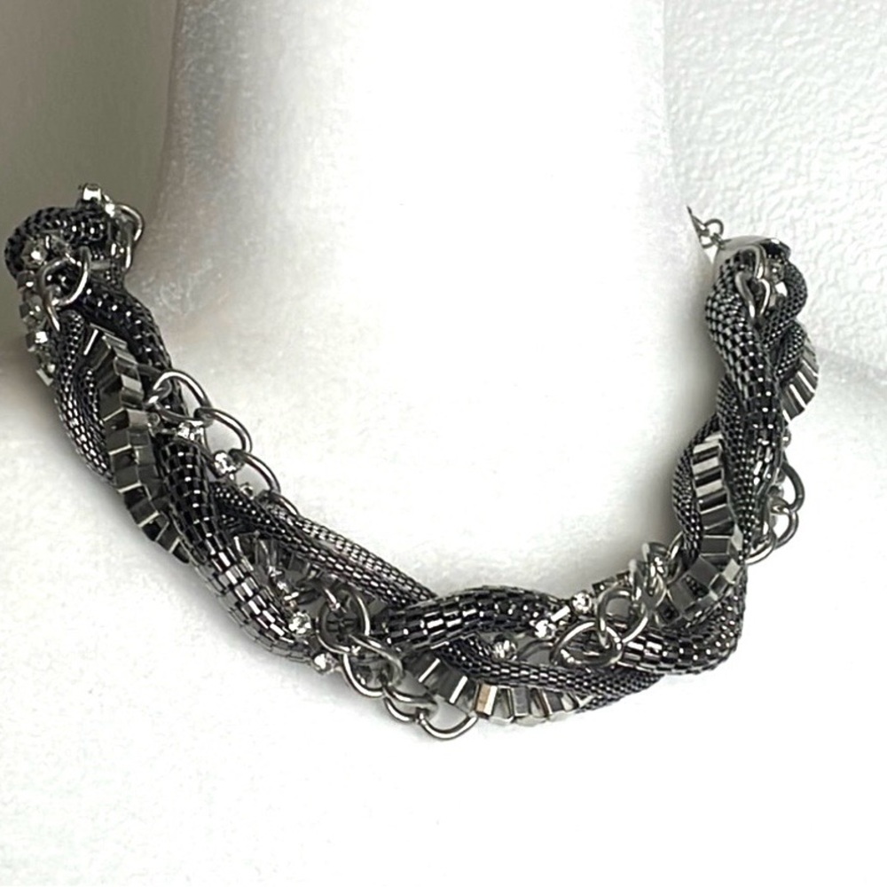 Gun Metal Chunky Choker Necklace